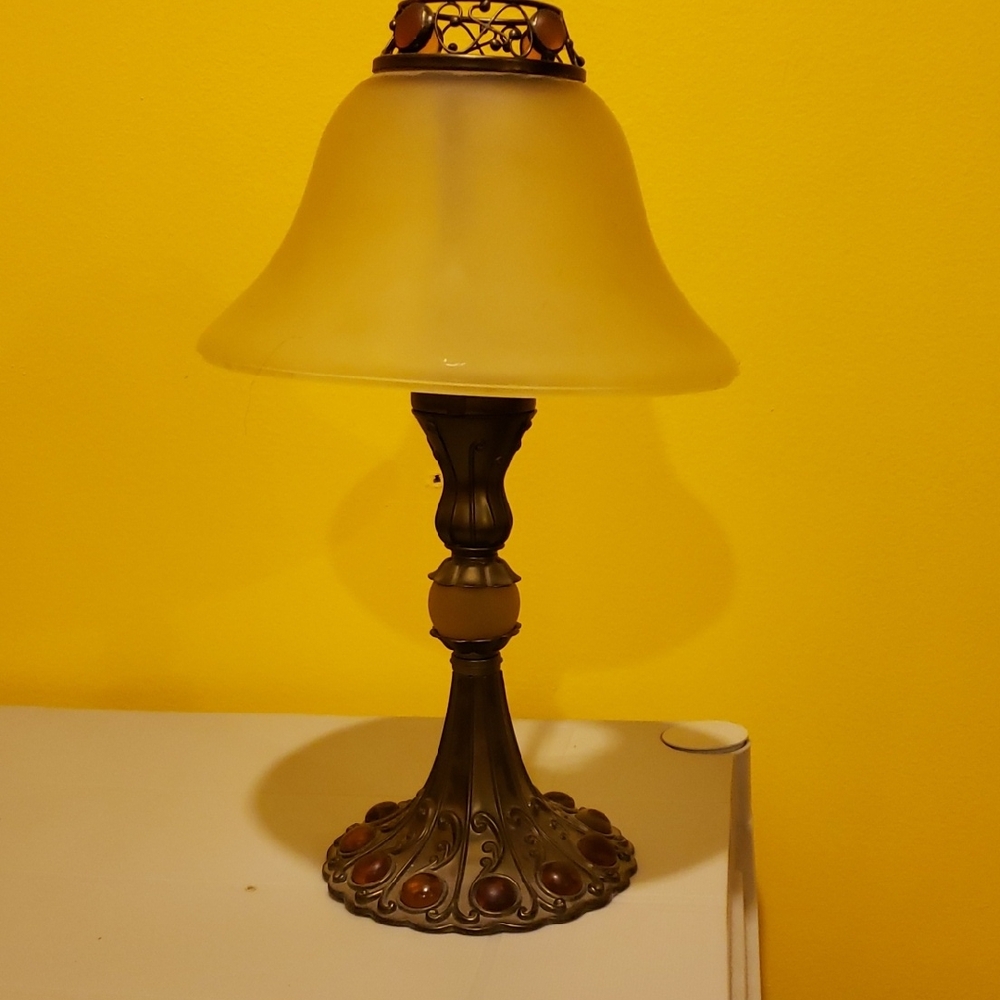 PartyLite Bronze and Amber Candle Holder